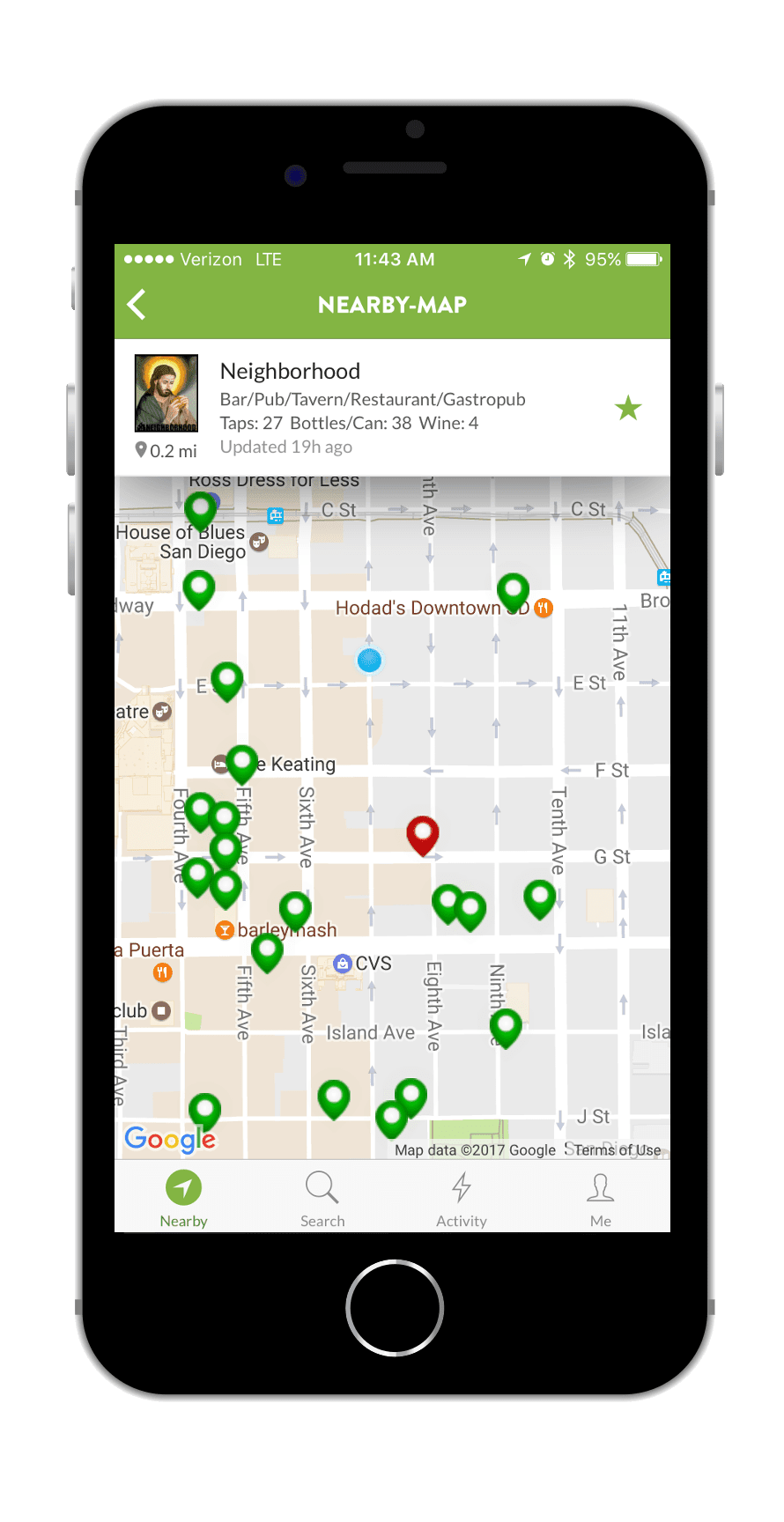 TapHunter App Map Screen